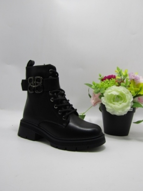 Botki damskie ocieplane na płaskim (36-41) 6070-1 BLACK