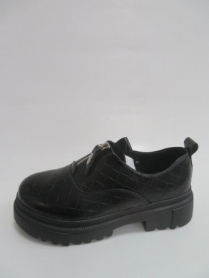 Półbuty damskie na płaskim (36-41) C21-8682 BLACK