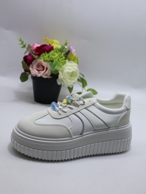 Buty sportowe damskie na płaskim (36-41) PC318 WHITE