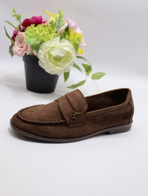 Mokasyny damskie na płaskim (36-41) G519 BROWN