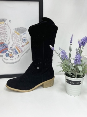 Kozaki damskie na obcasie (36-41) AB69 BLACK
