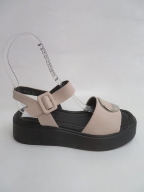 Sandały damskie na koturnie (36-41) 0-68 BEIGE
