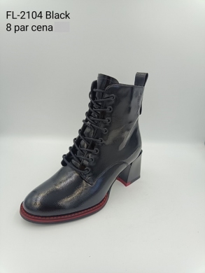 Botki damskie ocieplane na obcasie (36-41) FL-2104 BLACK