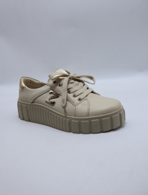 Buty sportowe damskie na płaskim (36-41) 6259-7 BEIGE