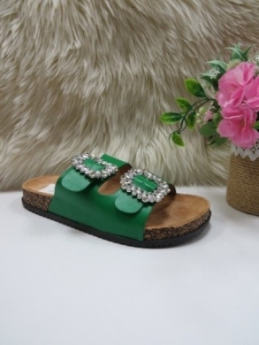 Klapki damskie na płaskim (36-41) 8051 GREEN