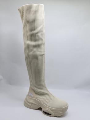 Kozaki damskie na płaskim (36-41) LG499 BEIGE