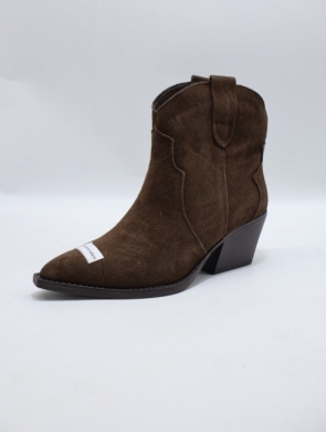 Botki damskie na obcasie (36-41) 6338A BROWN