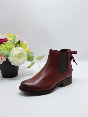 Botki damskie na płaskim (36-41) F916 WINE