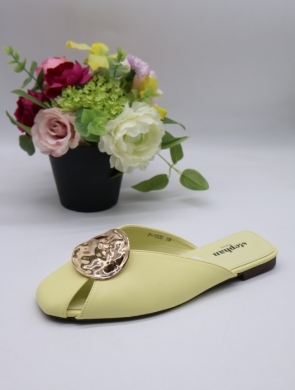 Klapki damskie na płaskim (36-41) P1525 YELLOW