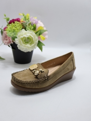 Mokasyny damskie na koturnie (36-41) Q-15 KHAKI