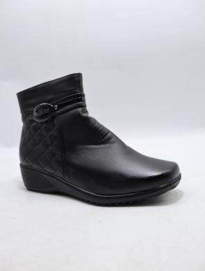 Botki damskie ocieplane na koturnie (39-43) B09T BLACK