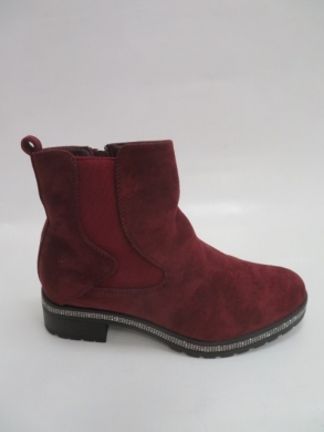 Botki damskie jesienne na płaskim (36-41) 555 BURGUNDY