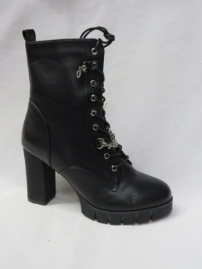 Kozaki damskie ocieplane na obcasie (36-41) A-16041A-167 BLACK
