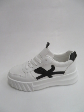 Buty sportowe damskie na płaskim (36-41) 5139 WHITE/BLACK