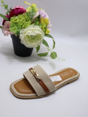 Klapki damskie na płaskim (36-41) L66-271 BEIGE