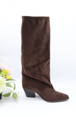 Kozaki damskie na obcasie (36-41) 52255 BROWN