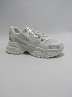 Buty sportowe damskie na płaskim (36-41) WW100 WHI/SILVER