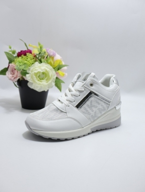 Buty sportowe damskie na koturnie (36-41) 0588 WHITE