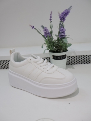 Buty sportowe damskie na płaskim (36-41) 9156 WHITE