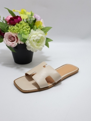Klapki damskie na płaskim (36-41) 9165 BEIGE
