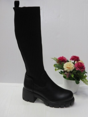 Kozaki damskie na płaskim (36-41) T2267 BLACK