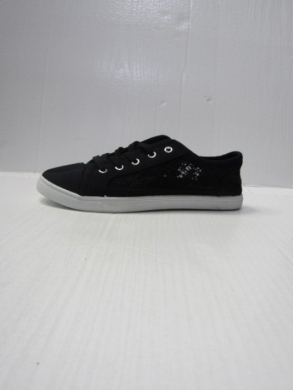 Trampki damskie na płaskim (36-41) 11093-1 BLACK/WHITE