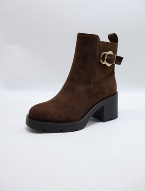 Botki damskie ocieplane na obcasie (36-41) BM180 BROWN