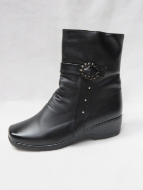 Botki damskie ocieplane na koturnie (37-42) B12 BLACK