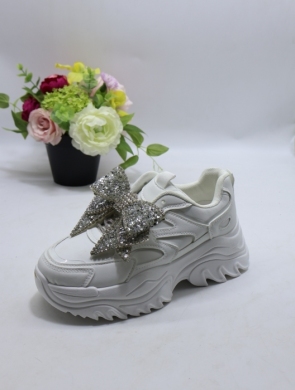 Buty sportowe damskie na płaskim (36-41) B2035 WHITE