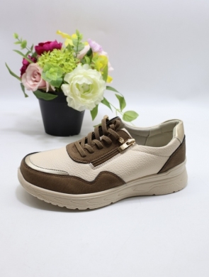 Buty sportowe damskie na płaskim (36-41) BK-616 BE/BROWN
