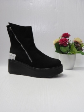 Botki damskie ocieplane na koturnie (36-41) 2523 BLACK