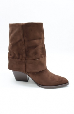 Botki damskie na obcasie (36-41) BM237 BROWN