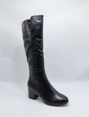 Kozaki damskie ocieplane na obcasie (36-41) SG377-1 BLACK