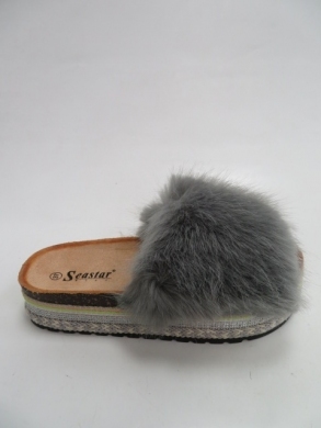 Klapki damskie z futerkiem (36-41) CK170 GREY