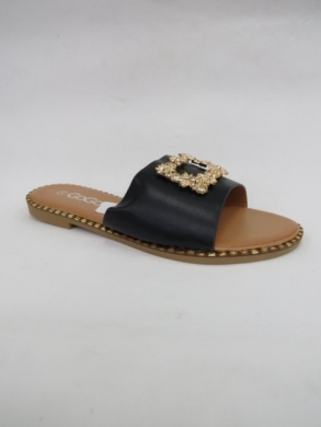 Klapki damskie na płaskim (36-41) W101-2 BLACK