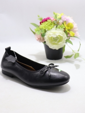 Baleriny damskie (36-41) B-501-1 BLACK/SKÓRA