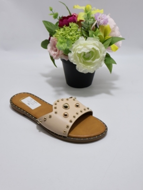 Klapki damskie na płaskim (36-41) CD312 BEIGE