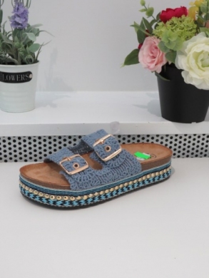 Klapki damskie na koturnie (36-41) LS563 BLUE