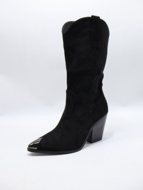 Kozaki damskie na obcasie (36-41) 9352 BLACK