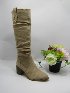 Kozaki damskie ocieplane na obcasie (36-41) F6086 KHAKI