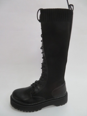 Kozaki damskie jesienne na płaskim (36-41) JW99 BLACK