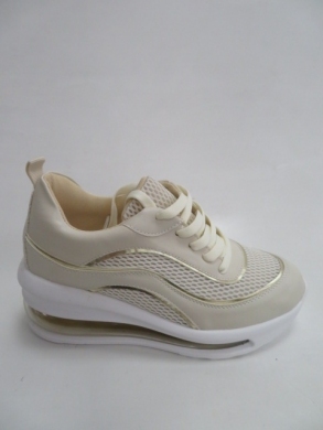 Buty sportowe damskie na koturnie (36-41) Y593 BEIGE
