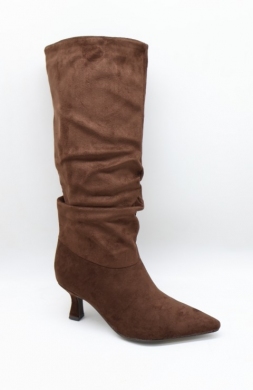 Kozaki damskie na szpilce (36-41) 00-023 BROWN