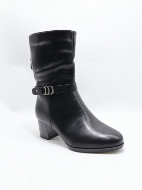 Kozaki damskie ocieplane na obcasie (36-41) D3132 BLACK