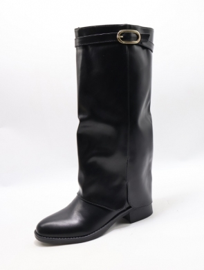 Kozaki damskie na płaskim (36-41) 68329 BLACK