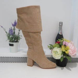 Kozaki damskie na płaskim (36-41) MVP 342 BEIGE