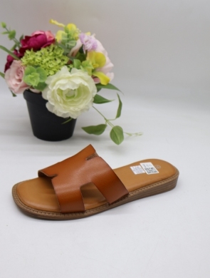 Klapki damskie na płaskim (36-41) 9703 CAMEL