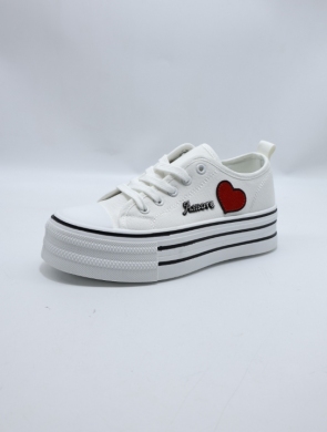 Trampki damskie na płaskim (36-41) L-86 WHITE