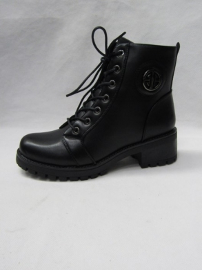 Botki damskie ocieplane na płaskim (36-41) H2070B BLACK