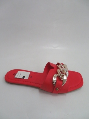 Klapki damskie na płaskim (36-41) F-39 RED